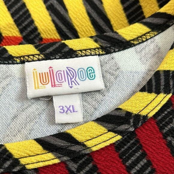 LuLaRoe Amelia Dress Fit & Flare plus size 3XL Midi Dress Multicolour Chevron 3X - Picture 7 of 8